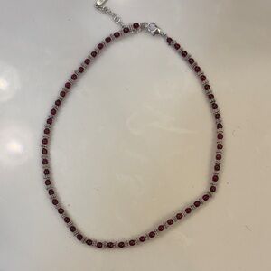 Red & Silver Beaded Women's Necklace - Napier